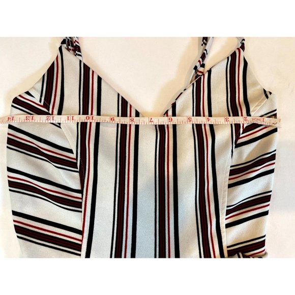 Piel Morena Women's Striped Jumpsuit Sweetheart Wide Leg Backless White Red SZ 2 - Picture 4 of 7